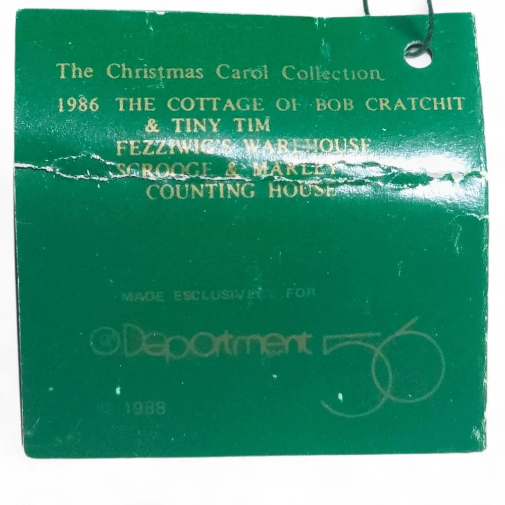 Retired Dept 56 Dickens Village Bob Cratchit Tiny Tim Cottage Lighted House Box